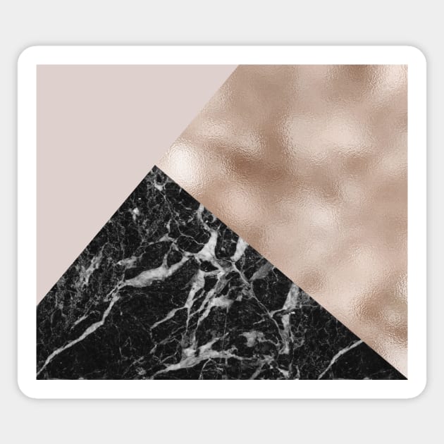 Layered rose gold and black campari marble Sticker by marbleco